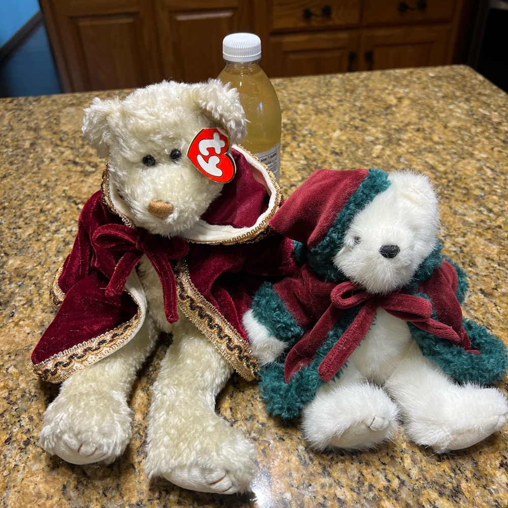 Ty Holiday Bears in Red and Green Attire